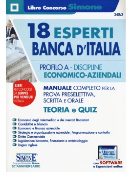 18 ESPERTI BANCA D'ITALIA PROFILO A