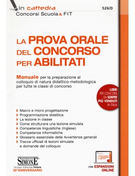 PROVA ORALE DEL CONCORSO PER ABILITATI