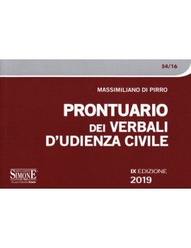 PRONTUARIO DEI VERBALI D'UDIENZA CIVILE